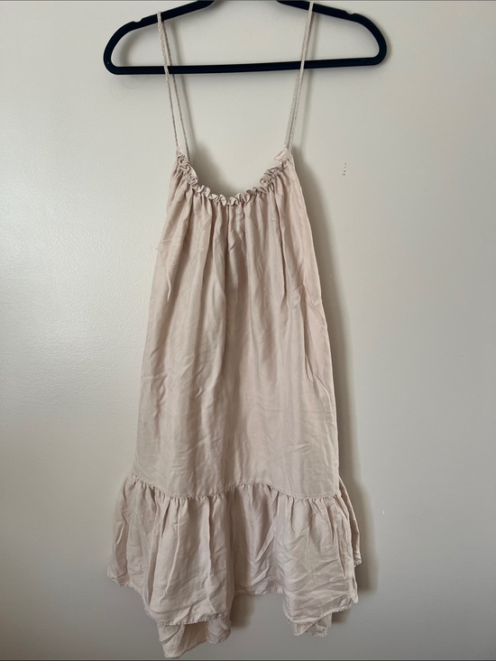Unsubscribed Dresses & Skirts - Unsubscribed Blush Spaghetti-Strap Midi Dress with Ruffle Hem